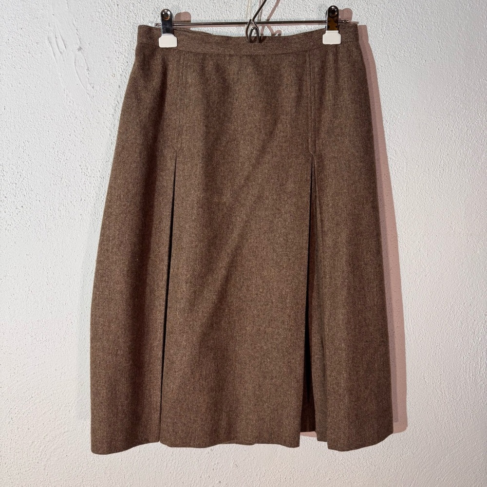 Vintage the villager // brown wool blend a line midi skirt size medium